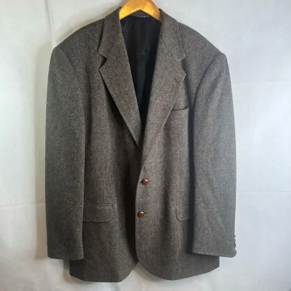 Croft & Barrow Tweed Wool Blend Single Breasted Blazer Jacket Size 44L - Picture 7 of 12